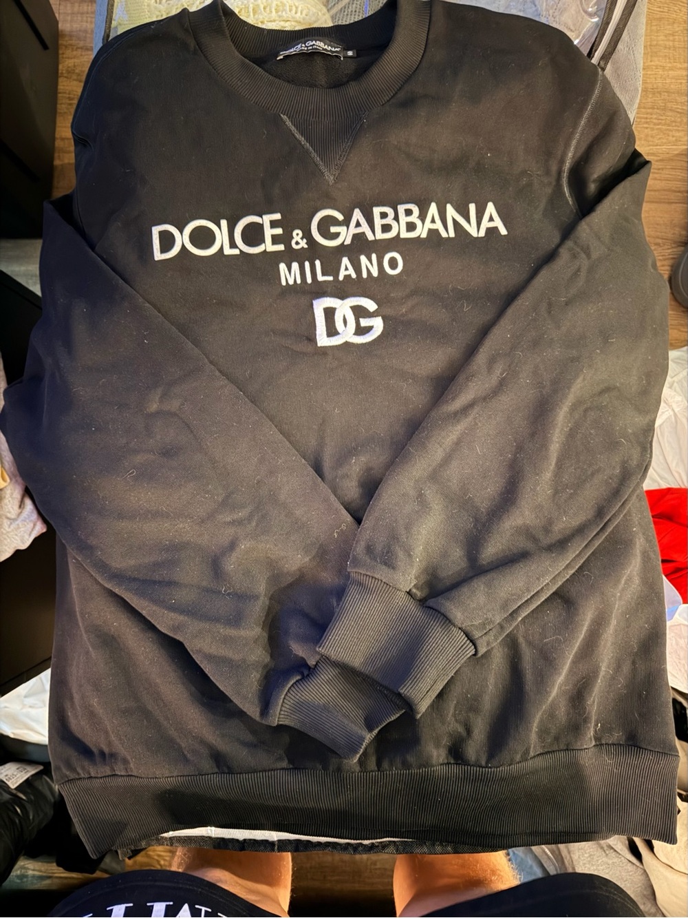 Dolce & Gabbana Black Milano Logo Crewneck Sweatshirt